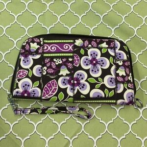 Vera Bradley Zip Around Wristlet Plum Petals